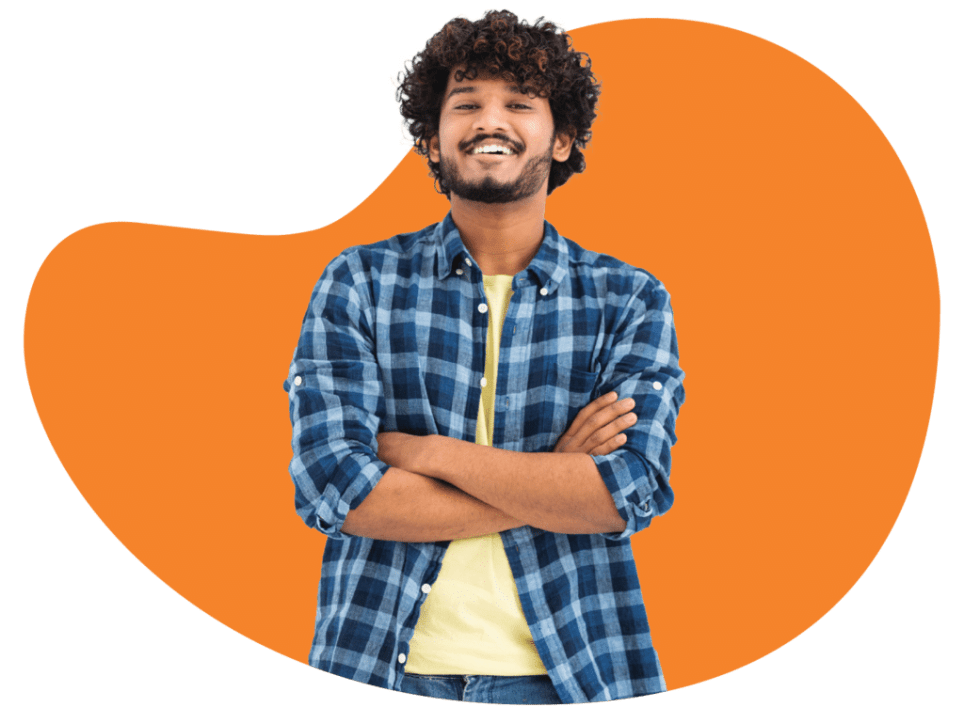 Happy man smiling