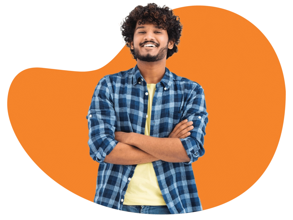 Happy man smiling