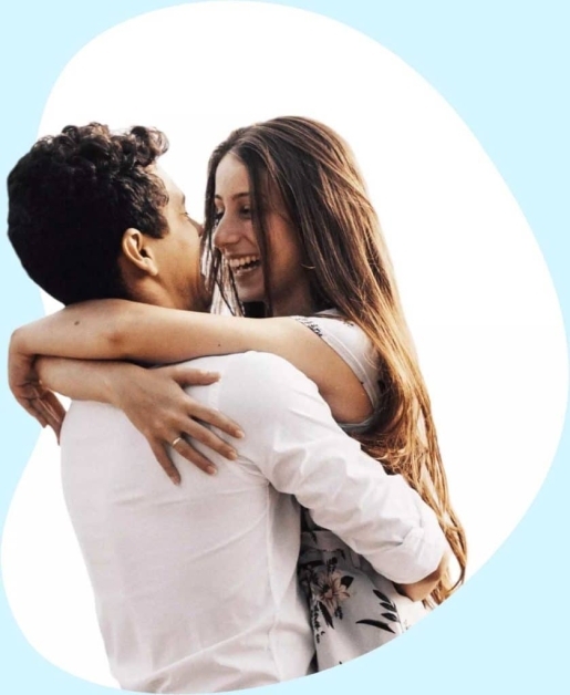 Young couple hugging