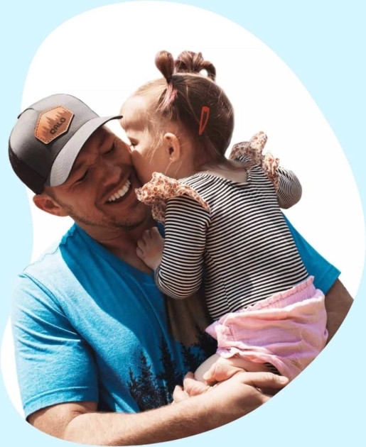 Happy father and daughter