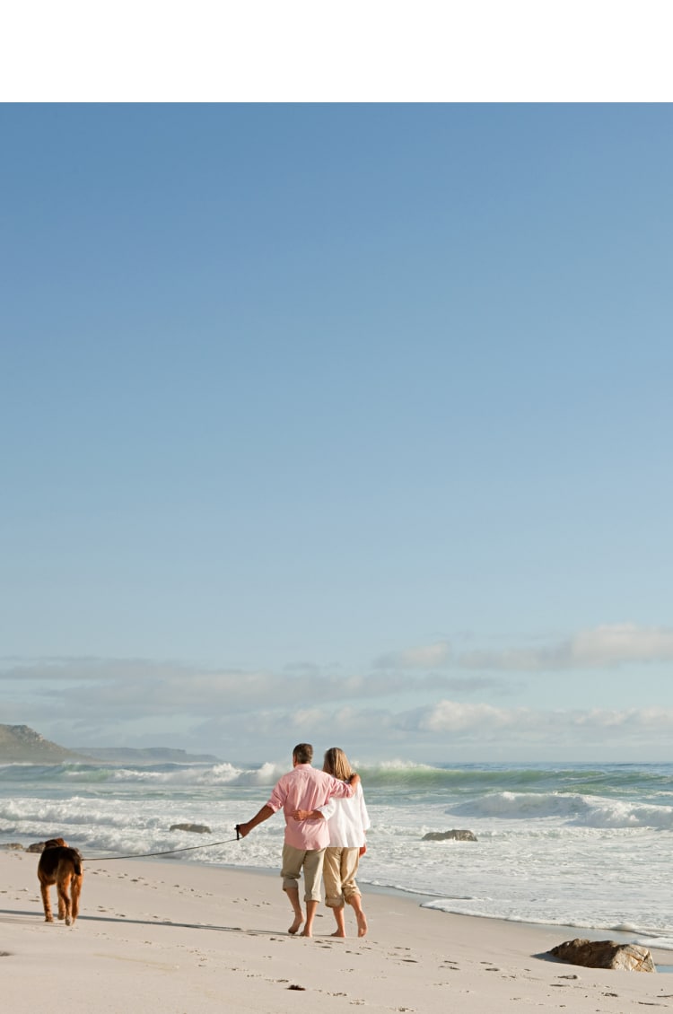 couple walking on beach