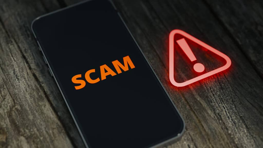 Concept of being scammed by cell phone