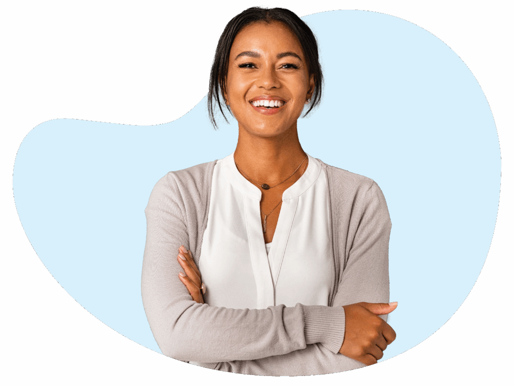 Home 4 Person with arms crossed, neutral expression.