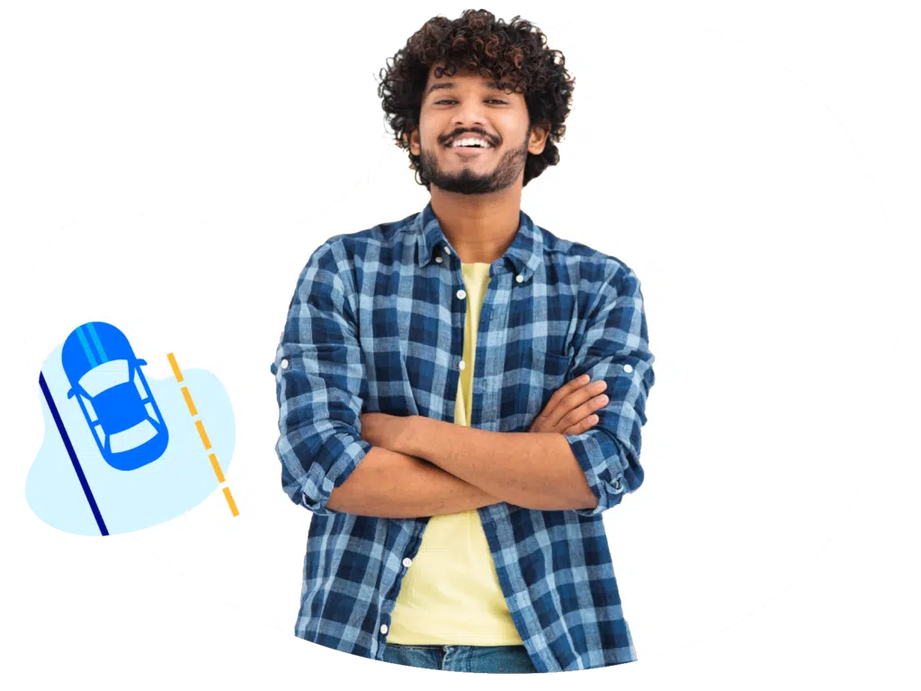 Smiling man with crossed arms