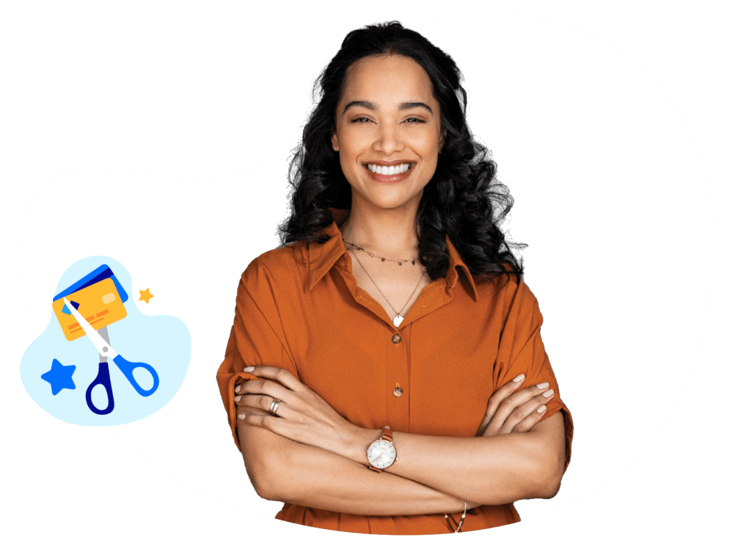 Smiling woman with crossed arms